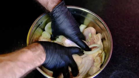 Video set cooking process Complete chicken wings marinade recipe with washing Stock Footage 346268015