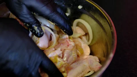 Video set cooking process Complete chicken wings marinade recipe with washing Stock Footage 346281548