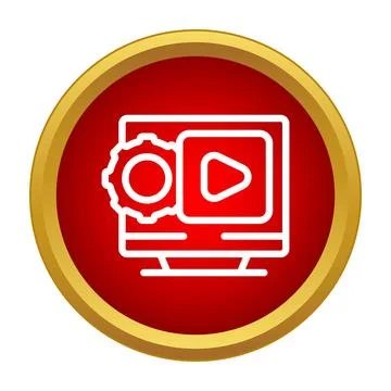 Video settings icon adjusting multimedia play options イラスト素材