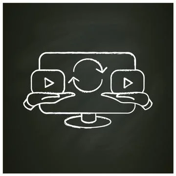 Video sharing chalk icon Stock Illustration