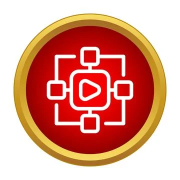 Video sharing network icon illustrating multimedia distribution platform Illustrazione stock
