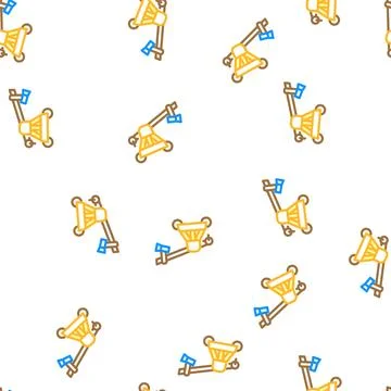 Video shooting crane vector seamless pattern Stock Illustration