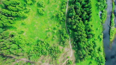 Video shooting on a drone.Smooth upward removal from the earth's surface. Stock Footage 202269274
