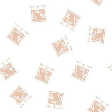 Video shooting studio glyph vector seamless pattern Stock Illustration