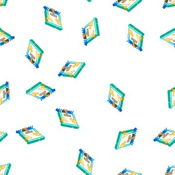 Video shooting studio isometric icon seamless pattern Stock Illustration
