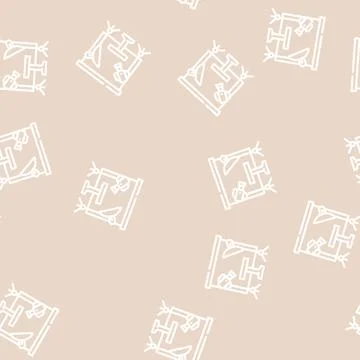 Video shooting studio line vector seamless pattern Stock Illustration