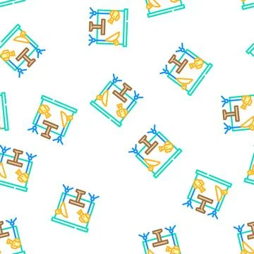Video shooting studio vector seamless pattern Illustrazione stock