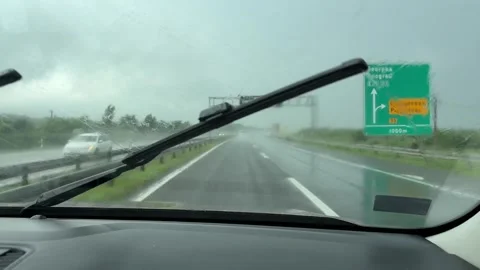 A video shot from inside a fast-moving car Stock Footage 310893366