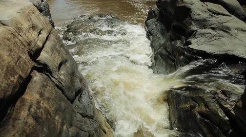 Video shot of mountain stream between stones. Stock Footage 51817110