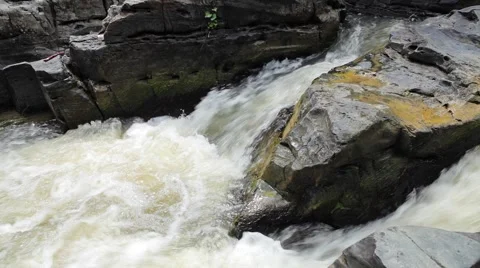 Video shot of mountain stream between stones. Stock Footage 51839904