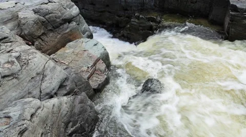 Video shot of mountain stream between stones Stock Footage 52082100