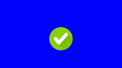 A video showcasing a green checkmark on a blue background Stock Footage 327545437