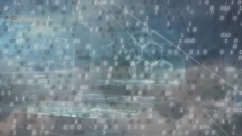 This video shows a binary code being processed over a transparent background Stock Footage 330583729