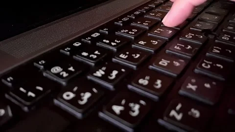 A video shows close up of typing on keyboard Stock Footage 316080948