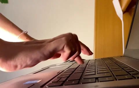 A video shows a close up of typing on the keyboard Stock Footage 316081313