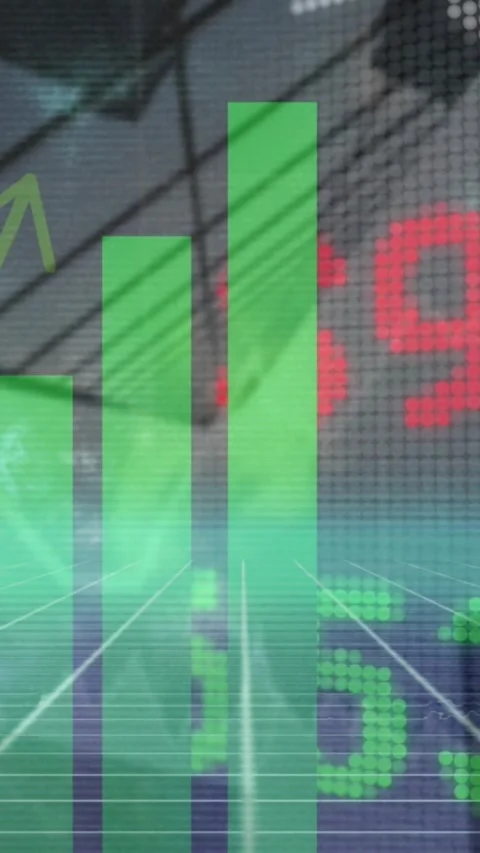 This video shows a digital interface concept for global business and finance Stock Footage 343738972