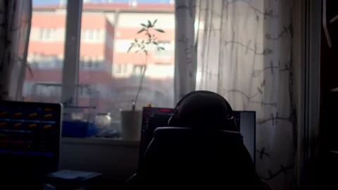 Video shows a focused person at work, highlighting creativity and solitude Stock Footage 311117743