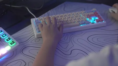 Video shows focused typing and mouse use in various settings Stock Footage 305648477