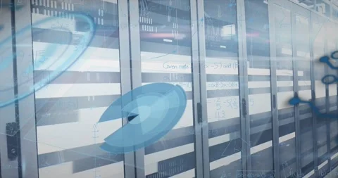 The video shows a global network of computer servers processing data Video stock 328256940