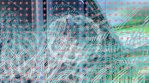 This video shows a global network of servers with data processing and digital Stock Footage 329417998