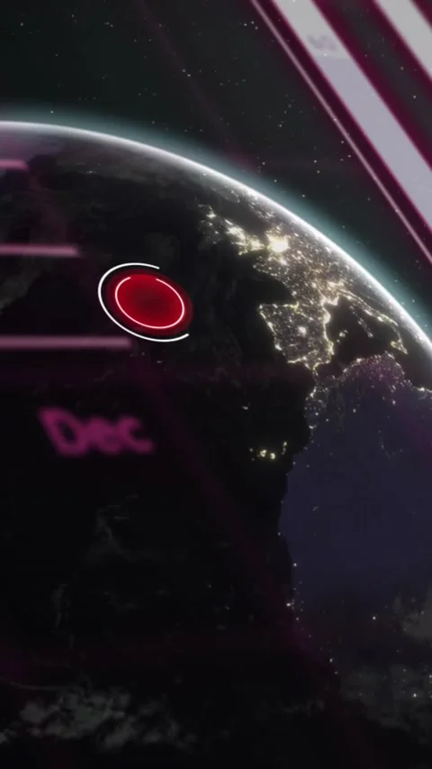 Video shows red coronavirus points from space on a looping globe, accuracy Stock Footage 344693659