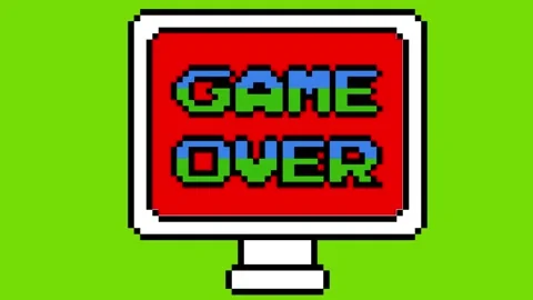This video shows a screen showing the text game over or lose. Stock Footage 221457037