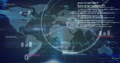 This video shows statistics and data processing happening all over the world Stock Footage 330113919