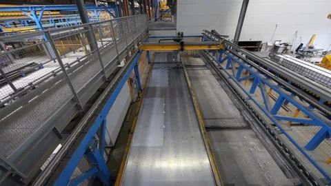 Video of a shuttering robot in action in a modern precast concrete production Stock Footage 200786990