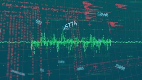 The video is a simulation of financial data processing Video stock 330583902