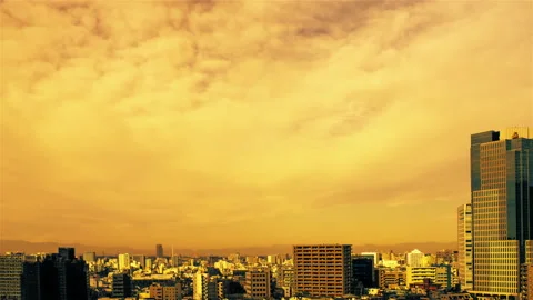 Video of sky, clouds, city and buildings, daytime Stock Footage 234788704