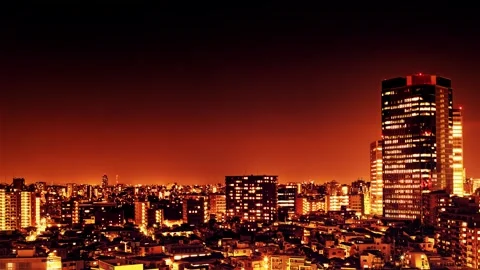 Video of sky, clouds, city and buildings, night view Stock Footage 240950173
