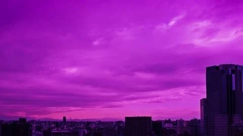 Video of the sky, clouds, towns and buildings, from daytime to sunset Stock Footage 233881025