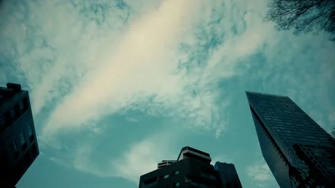 Video of the sky looking up between buildings Stock Footage 224709445