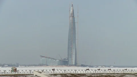 Video of sky-scraper construction site Stock Footage 119063189