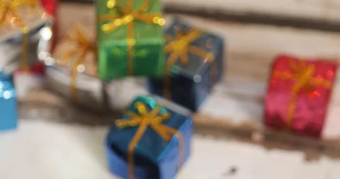 Video Slide Across Christmas Nutcracker 4K With Gifts Stock Footage 120701515