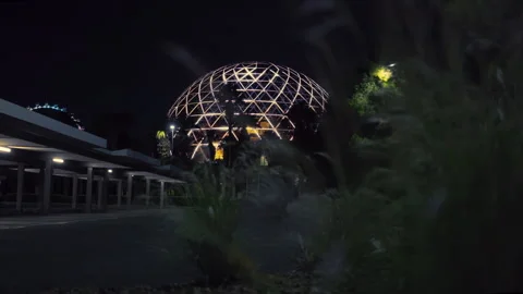 Video with slider MSG Sphere is light up in Las Vegas, Nevada. Stock Footage 249723677