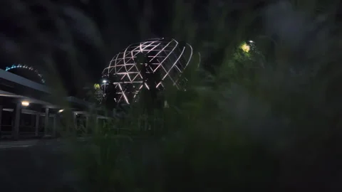 Video with slider MSG Sphere is light up in Las Vegas, Nevada. Stock Footage 249723688