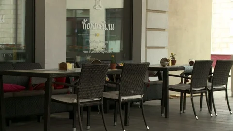 Video of a small street cafe Stock Footage 108604985