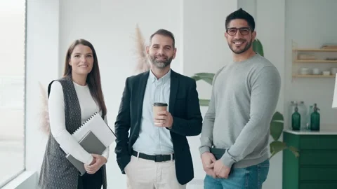 Video of smart entrepreneurs working while looking at camera in the meeting.. Stock Footage 247119817