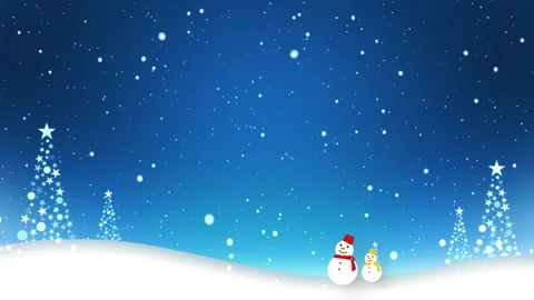 Video of snowmen walking in the snow (loop video) Stock Footage 219240827