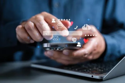 Video social media. online tutorial course player window virtual screen monitor 스톡 사진