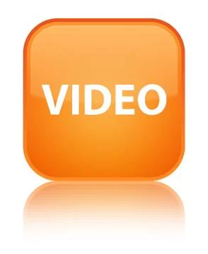 Video special orange square button Stock Illustration