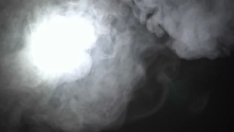 Video of spotlight in white clouds of smoke Vídeo Stock 113012568