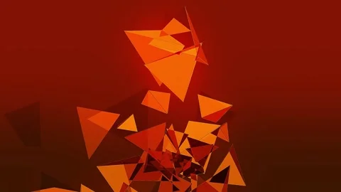A video of a square pyramid springing out on a red background Stock Footage 209461852