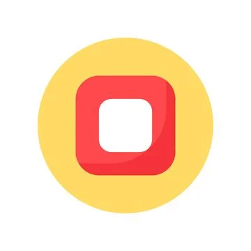 Video stop button square player control flat vector icon illustration Stock-Illustration