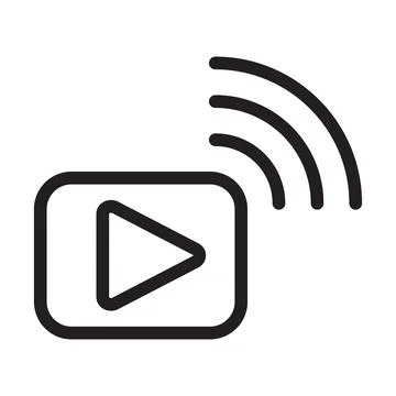 Video stream outline icon vector online education topic with video stream con Stock-Illustration