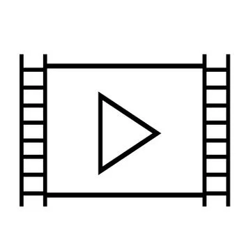 Video stream play icon Stock Illustration