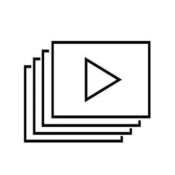 Video stream play icon Stock Illustration