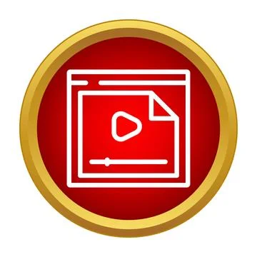 Video streaming concept with play button in browser window Stock Illustration