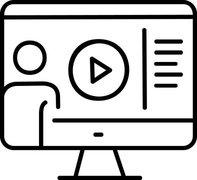 Video Streaming Education Lesson Computer Icon Illustrazione stock